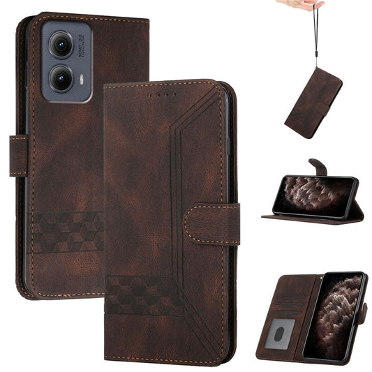 YX0010 Series for Motorola Edge (2024) 5G Case PU Leather Skin-touch Phone Wallet Cover -  Coffee