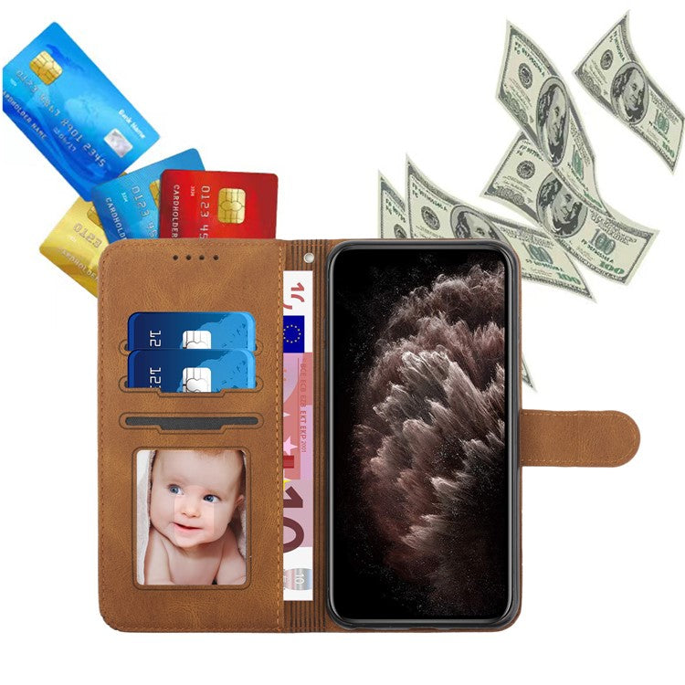 YX0010 Series for Motorola Edge (2024) 5G Case PU Leather Skin-touch Phone Wallet Cover -  Coffee
