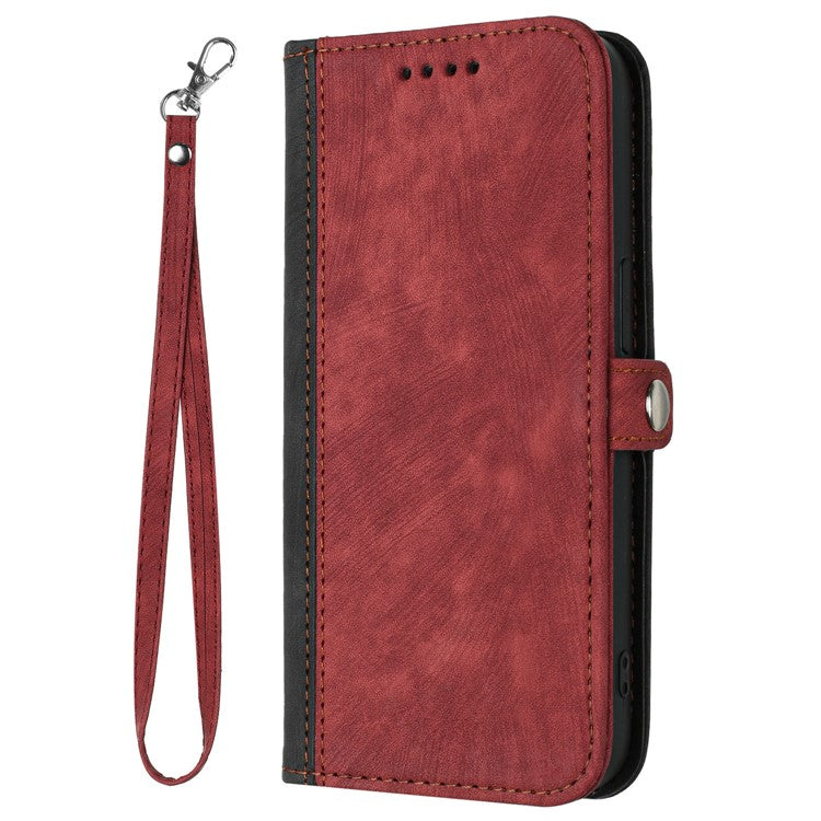 YX0020 For Motorola Edge (2024) 5G Leather Case Phone Cover with Hand Strap - Red