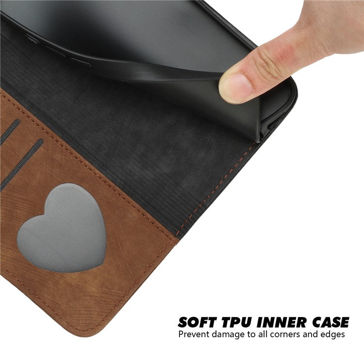 YX0020 For Motorola Edge (2024) 5G Leather Case Phone Cover with Hand Strap - Coffee
