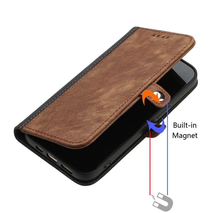 YX0020 For Motorola Edge (2024) 5G Leather Case Phone Cover with Hand Strap - Coffee