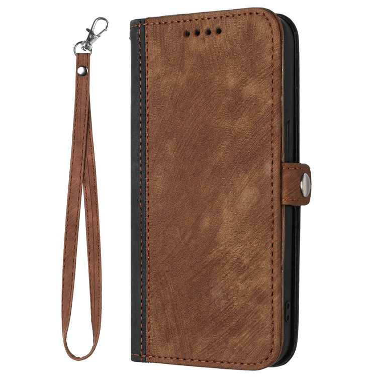 YX0020 For Motorola Edge (2024) 5G Leather Case Phone Cover with Hand Strap - Coffee