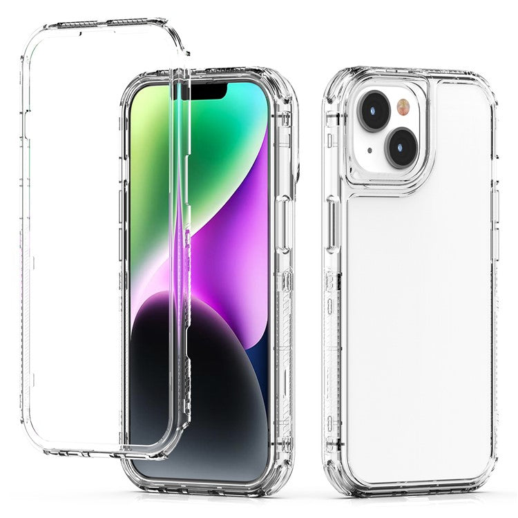For iPhone 14 Plus / 15 Plus Case Acrylic+TPU Anti-drop Clear Phone Cover