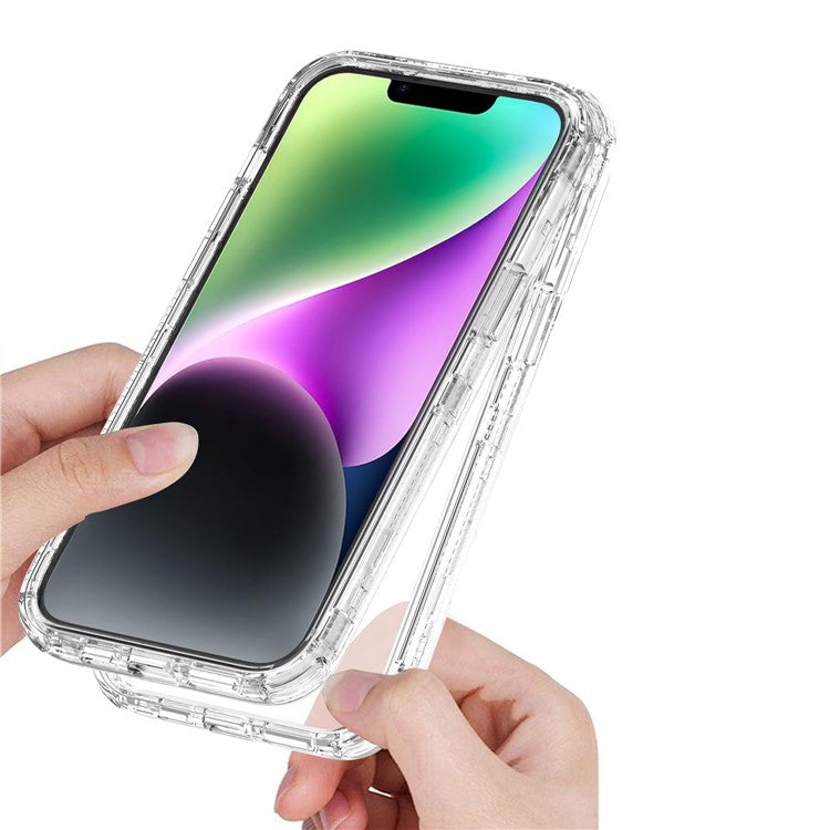 For iPhone 14 Plus / 15 Plus Case Acrylic+TPU Anti-drop Clear Phone Cover