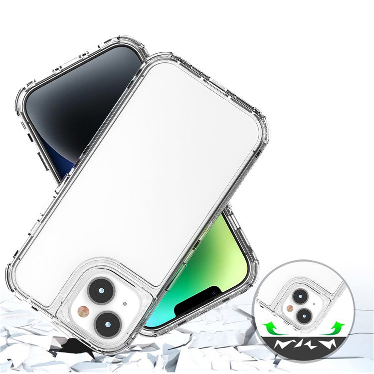 For iPhone 14 Plus / 15 Plus Case Acrylic+TPU Anti-drop Clear Phone Cover