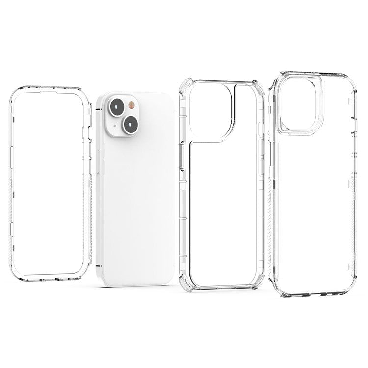 For iPhone 14 Plus / 15 Plus Case Acrylic+TPU Anti-drop Clear Phone Cover