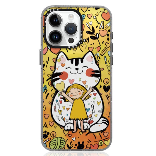 JAUCASE For iPhone 14 Pro Max Compatible with MagSafe Phone Case Cartoon Cat PC+TPU Cover - Yellow