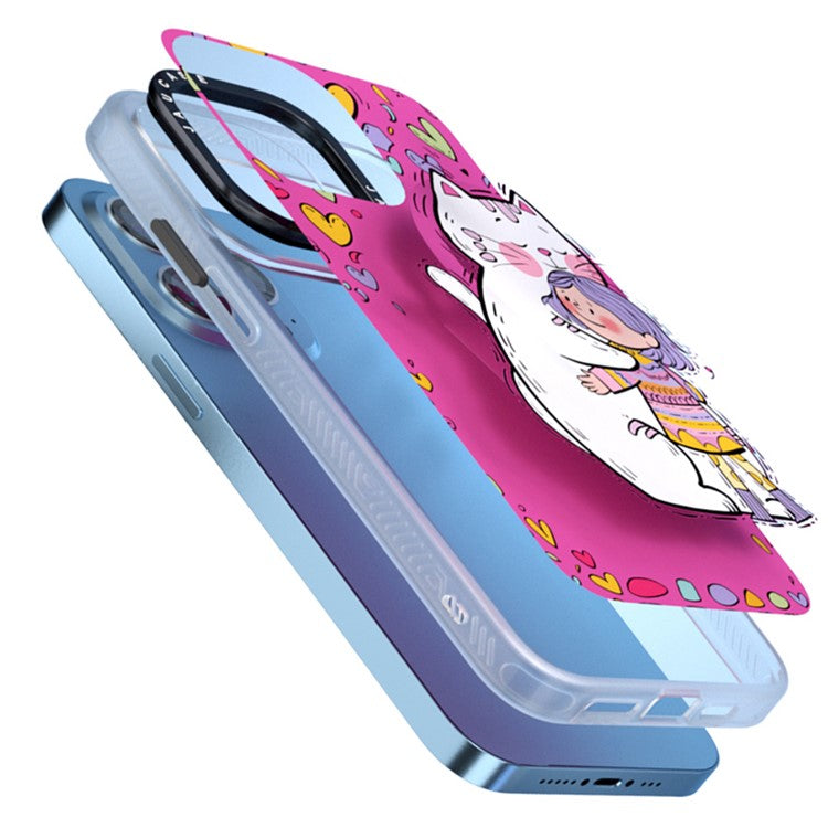 JAUCASE For iPhone 14 Pro Max Compatible with MagSafe Phone Case Cartoon Cat PC+TPU Cover - Yellow