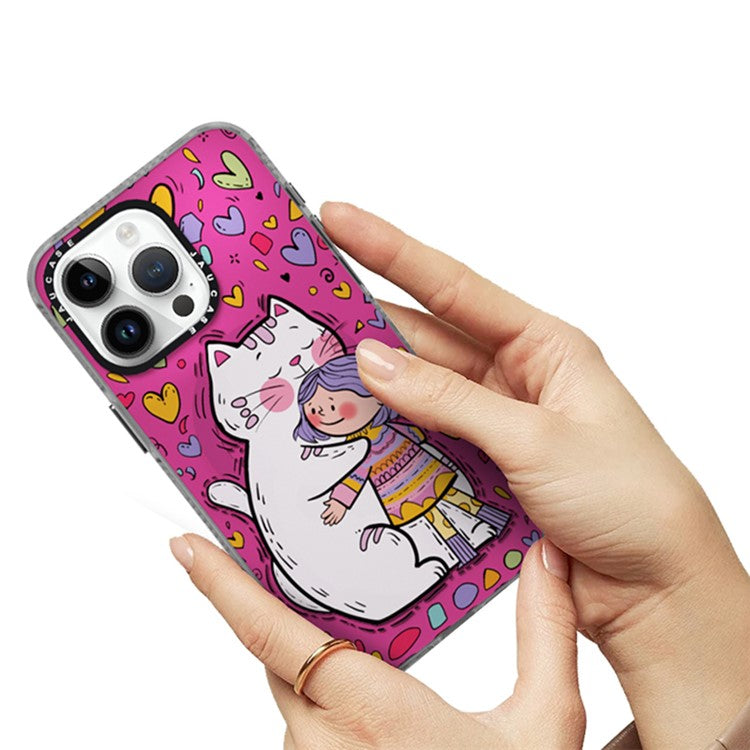 JAUCASE For iPhone 14 Pro Max Compatible with MagSafe Phone Case Cartoon Cat PC+TPU Cover - Yellow