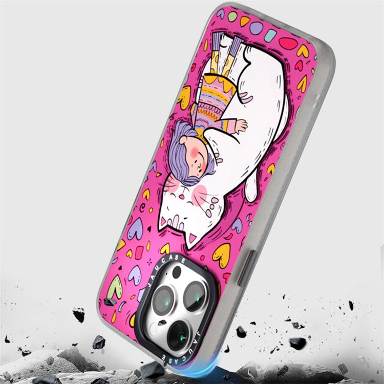 JAUCASE For iPhone 14 Pro Max Compatible with MagSafe Phone Case Cartoon Cat PC+TPU Cover - Yellow