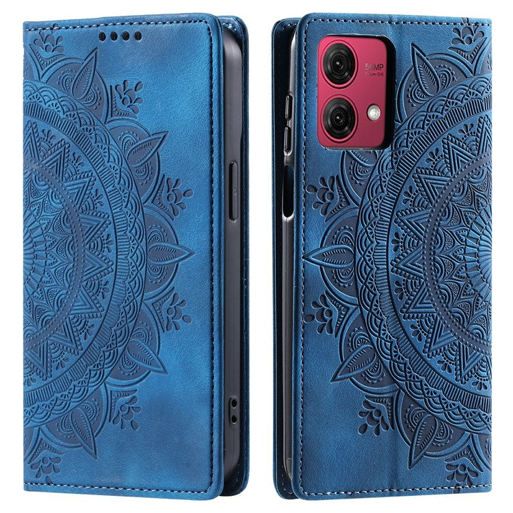 Style 010 For Motorola Moto G85 5G / S50 Neo 5G Case Mandala Pattern Magnetic Closing Leather Phone Cover - Blue