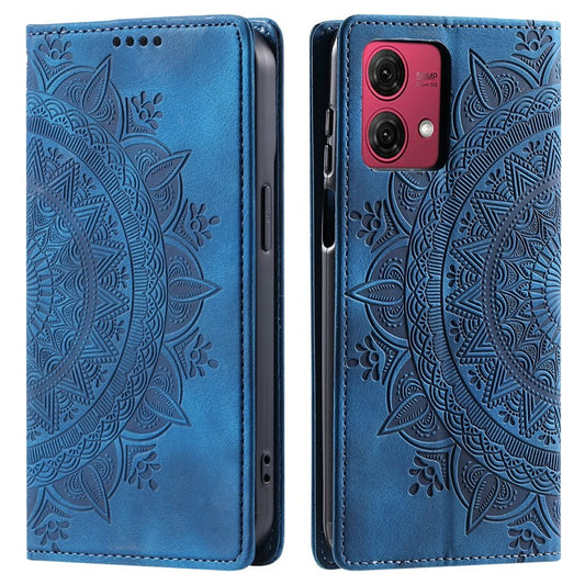 Style 010 For Motorola Moto G85 5G / S50 Neo 5G Case Mandala Pattern Magnetic Closing Leather Phone Cover - Blue