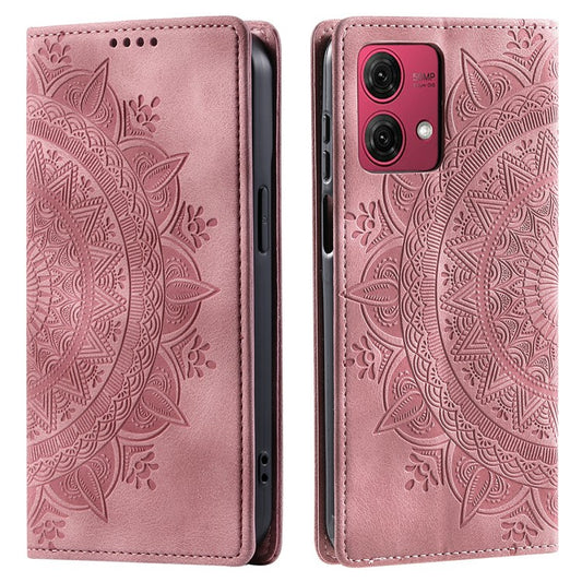 Style 010 For Motorola Moto G85 5G / S50 Neo 5G Case Mandala Pattern Magnetic Closing Leather Phone Cover - Rose Gold