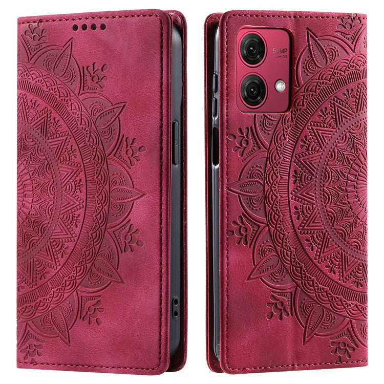 Style 010 For Motorola Moto G85 5G / S50 Neo 5G Case Mandala Pattern Magnetic Closing Leather Phone Cover - Rose