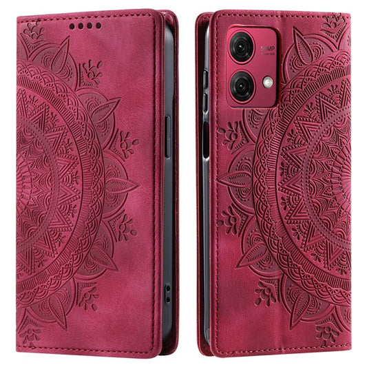Style 010 For Motorola Moto G85 5G / S50 Neo 5G Case Mandala Pattern Magnetic Closing Leather Phone Cover - Rose