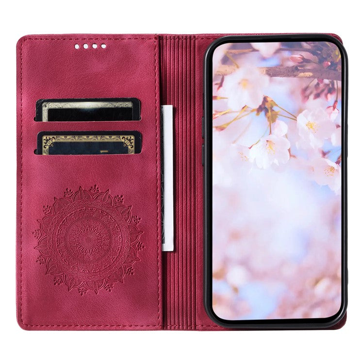 Style 010 For Motorola Moto G85 5G / S50 Neo 5G Case Mandala Pattern Magnetic Closing Leather Phone Cover - Rose