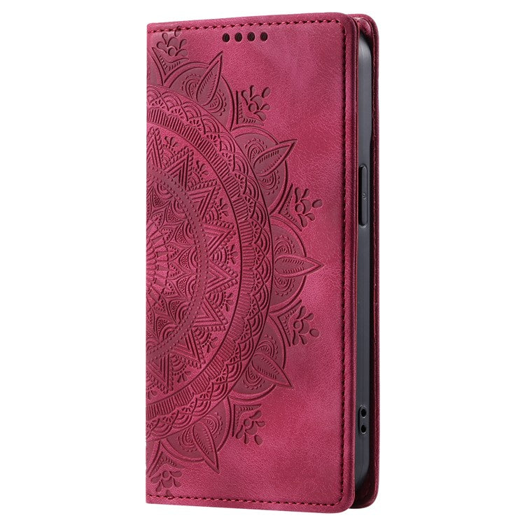 Style 010 For Motorola Moto G85 5G / S50 Neo 5G Case Mandala Pattern Magnetic Closing Leather Phone Cover - Rose
