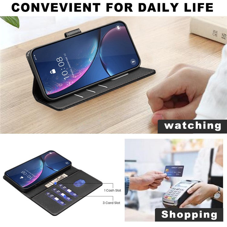 BINFEN COLOR BF32 For iPhone 14 Pro Max Case RFID Blocking PU Leather Flip Folio Phone Cover - Black