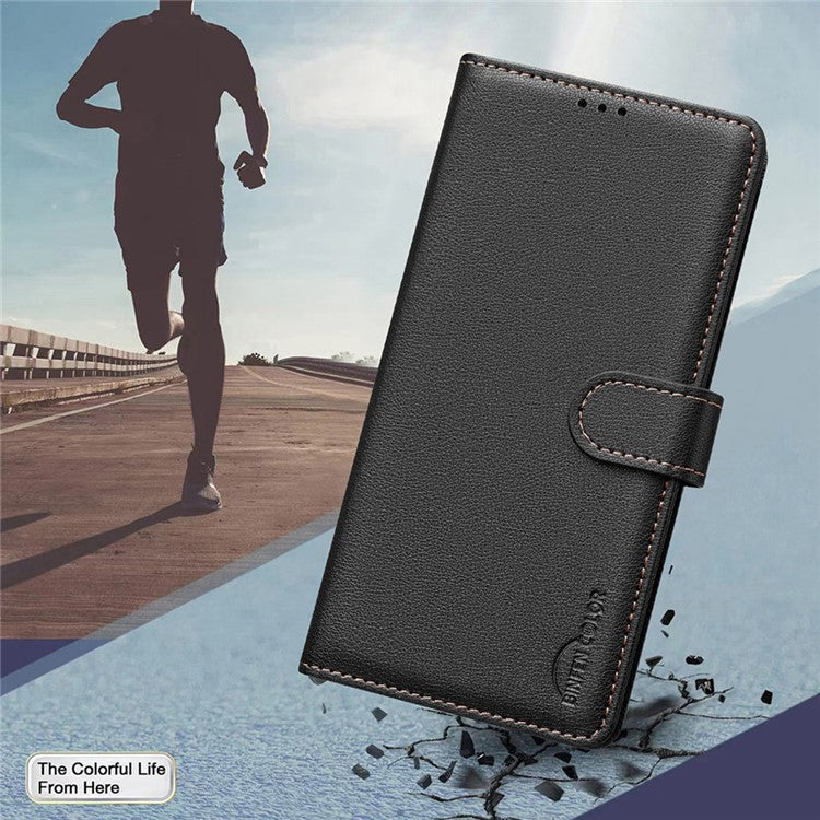 BINFEN COLOR BF32 For iPhone 14 Pro Max Case RFID Blocking PU Leather Flip Folio Phone Cover - Black