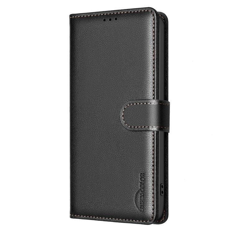 BINFEN COLOR BF32 For iPhone 14 Pro Max Case RFID Blocking PU Leather Flip Folio Phone Cover - Black