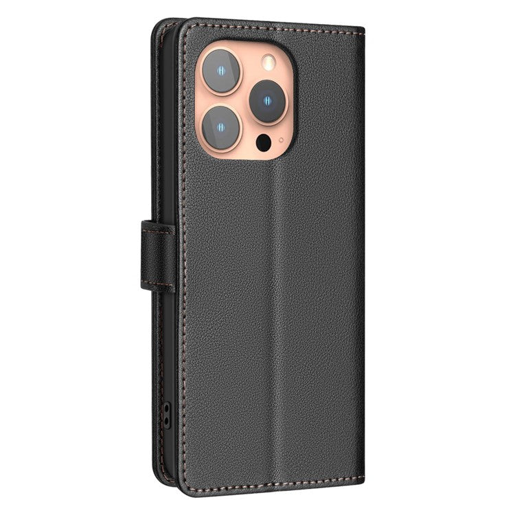 BINFEN COLOR BF32 For iPhone 14 Pro Max Case RFID Blocking PU Leather Flip Folio Phone Cover - Black