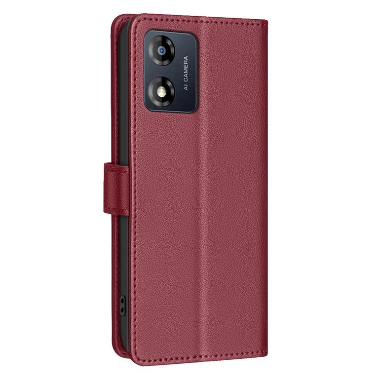 BINFEN COLOR BF32 For Motorola Moto E13 4G Case RFID Blocking Drop Resistant Leather Phone Cover - Red