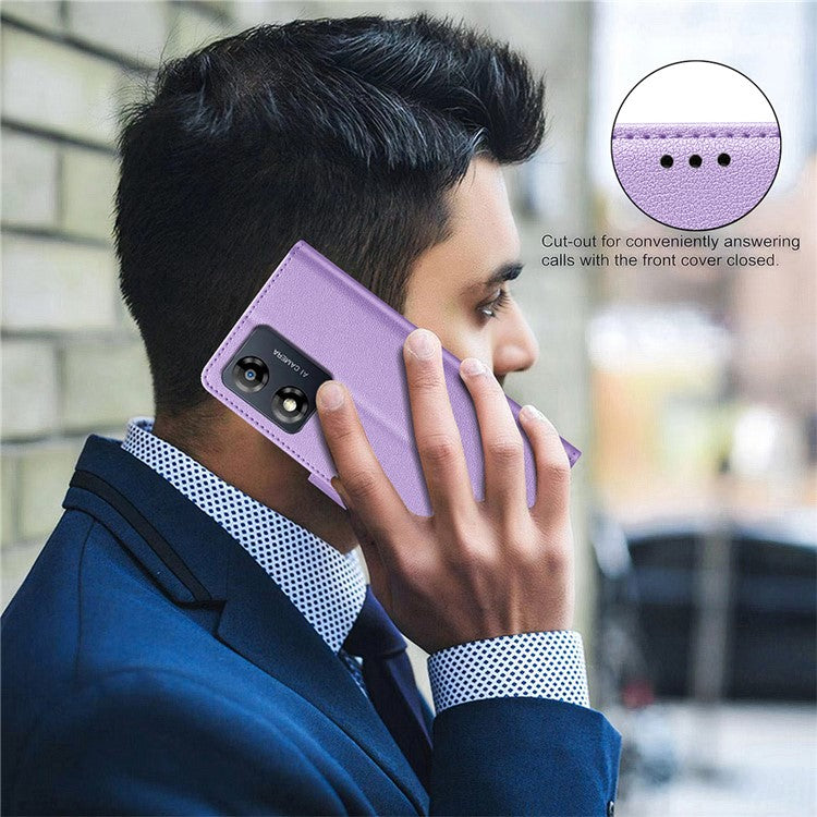 BINFEN COLOR BF32 For Motorola Moto E13 4G Case RFID Blocking Drop Resistant Leather Phone Cover - Purple