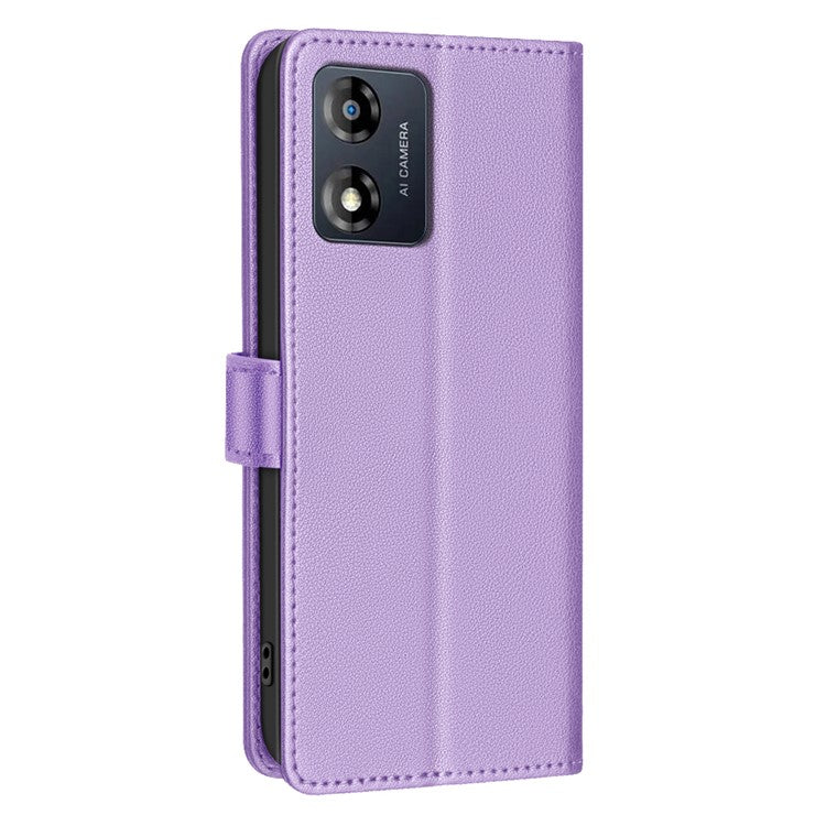 BINFEN COLOR BF32 For Motorola Moto E13 4G Case RFID Blocking Drop Resistant Leather Phone Cover - Purple