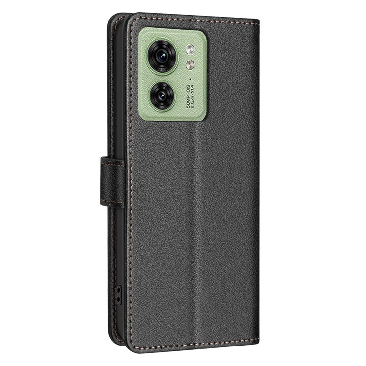 BINFEN COLOR BF32 For Motorola Edge 40 5G Litchi Texture Flip Case Leather Phone Cover - Black
