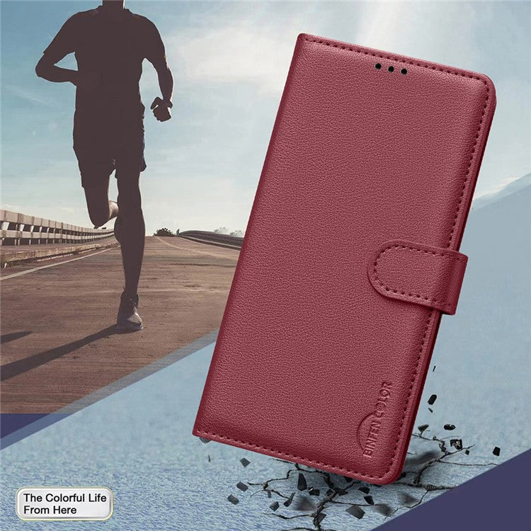 BINFEN COLOR BF32 For Motorola Edge 40 5G Litchi Texture Flip Case Leather Phone Cover - Red