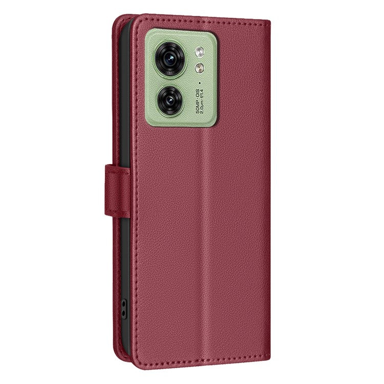 BINFEN COLOR BF32 For Motorola Edge 40 5G Litchi Texture Flip Case Leather Phone Cover - Red