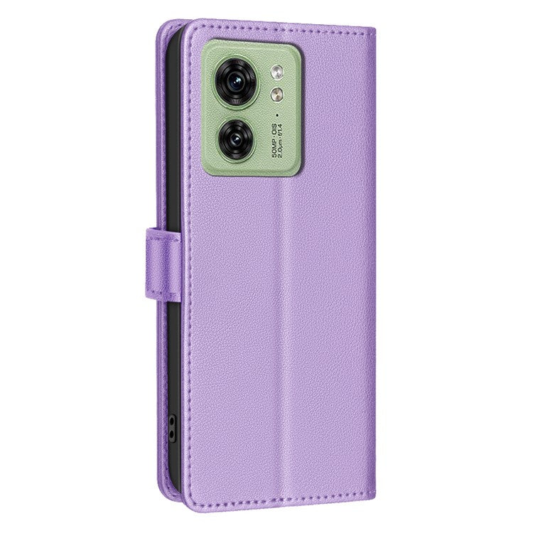 BINFEN COLOR BF32 For Motorola Edge 40 5G Litchi Texture Flip Case Leather Phone Cover - Purple
