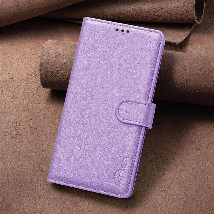 BINFEN COLOR BF32 For Motorola Edge 40 5G Litchi Texture Flip Case Leather Phone Cover - Purple