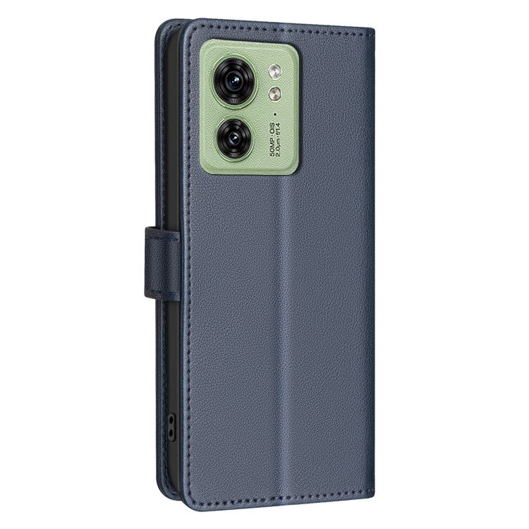 BINFEN COLOR BF32 For Motorola Edge 40 5G Litchi Texture Flip Case Leather Phone Cover - Blue