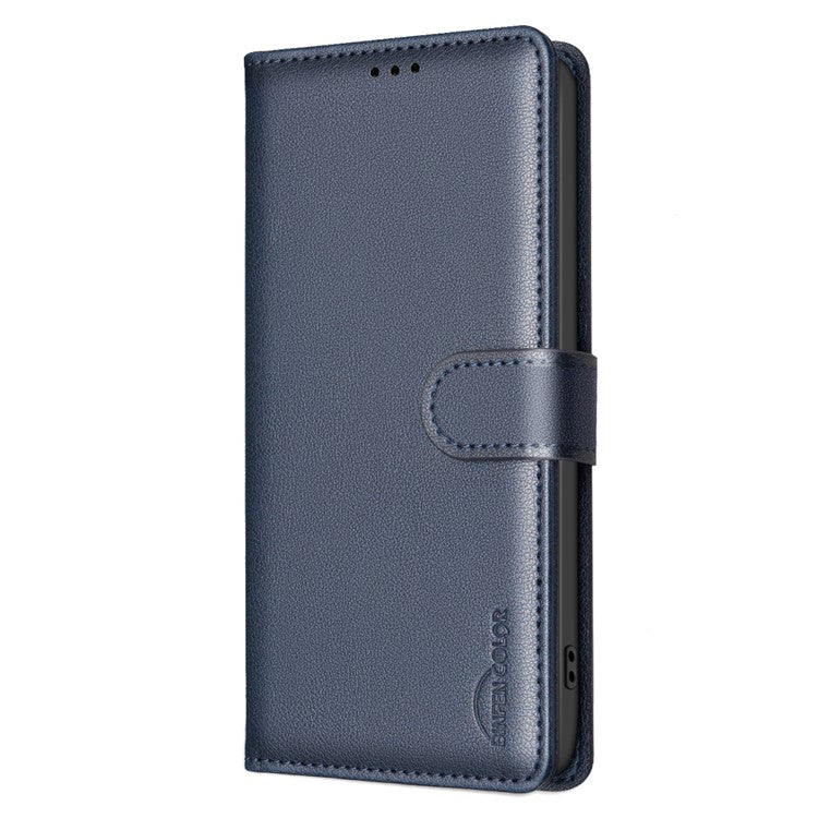 BINFEN COLOR BF32 For Motorola Moto G45 5G / G34 5G Phone Case Litchi Texture RFID Blocking Leather Phone Cover - Blue