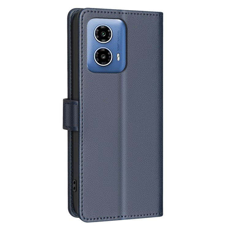 BINFEN COLOR BF32 For Motorola Moto G45 5G / G34 5G Phone Case Litchi Texture RFID Blocking Leather Phone Cover - Blue
