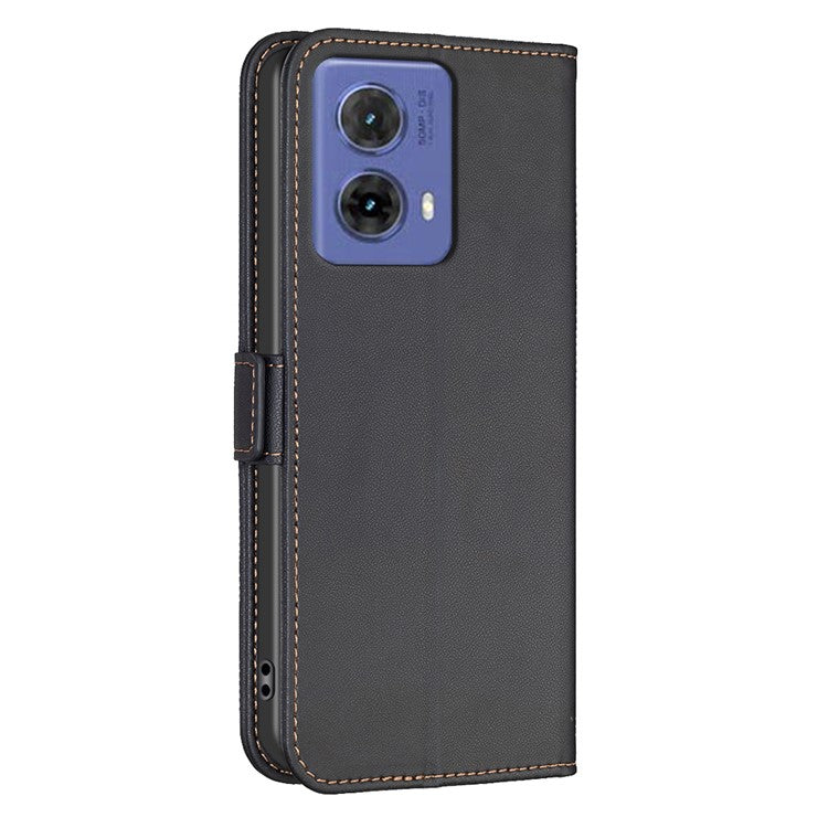 BINFEN COLOR BF31 For Motorola Moto G85 5G / S50 Neo 5G Case Wallet Leather Flip Phone Cover - Black