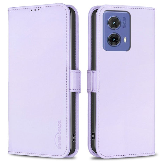 BINFEN COLOR BF31 For Motorola Moto G85 5G / S50 Neo 5G Case Wallet Leather Flip Phone Cover - Purple