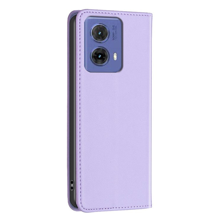 BINFEN COLOR BF18 For Motorola Moto G85 5G / S50 Neo 5G Case Leather Phone Cover Magnetic Closing - Purple
