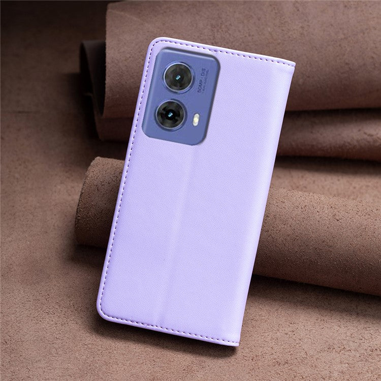 BINFEN COLOR BF18 For Motorola Moto G85 5G / S50 Neo 5G Case Leather Phone Cover Magnetic Closing - Purple