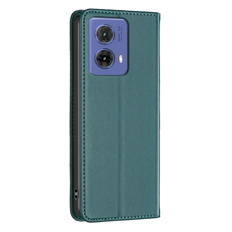 BINFEN COLOR BF18 For Motorola Moto G85 5G / S50 Neo 5G Case Leather Phone Cover Magnetic Closing - Green