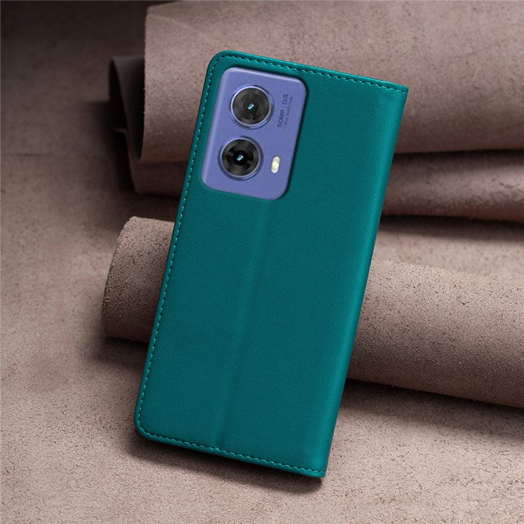 BINFEN COLOR BF18 For Motorola Moto G85 5G / S50 Neo 5G Case Leather Phone Cover Magnetic Closing - Green