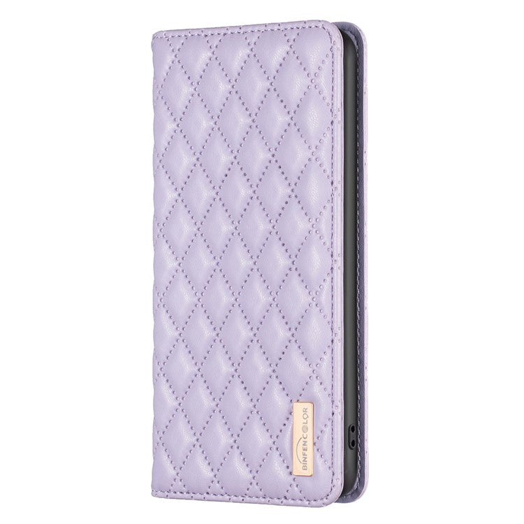 BINFEN COLOR BF Style-16 For Motorola Moto G85 5G / S50 Neo 5G Case Card Slots Leather Phone Cover - Purple