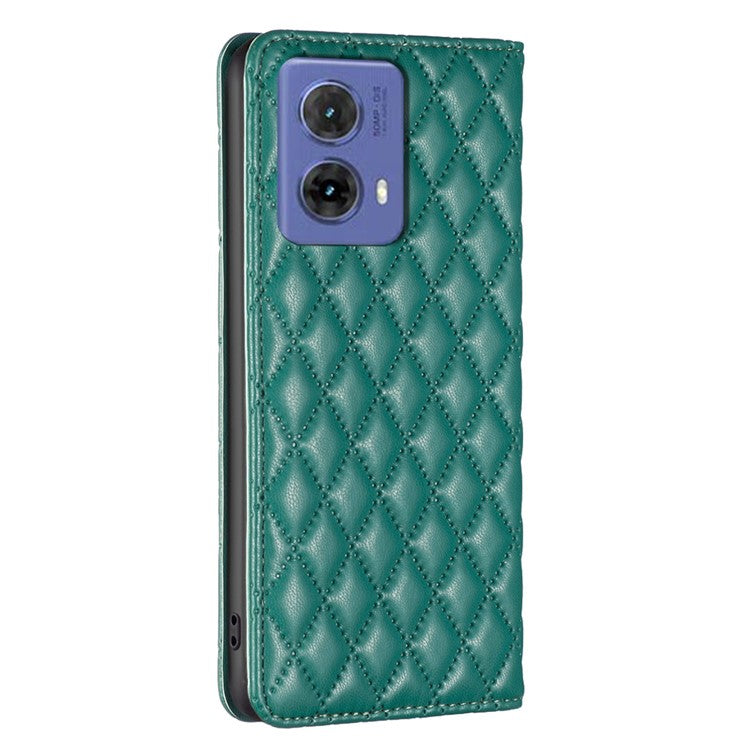 BINFEN COLOR BF Style-16 For Motorola Moto G85 5G / S50 Neo 5G Case Card Slots Leather Phone Cover - Green