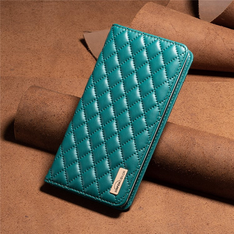 BINFEN COLOR BF Style-16 For Motorola Moto G85 5G / S50 Neo 5G Case Card Slots Leather Phone Cover - Green
