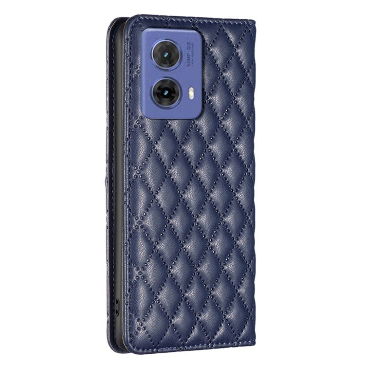 BINFEN COLOR BF Style-16 For Motorola Moto G85 5G / S50 Neo 5G Case Card Slots Leather Phone Cover - Blue