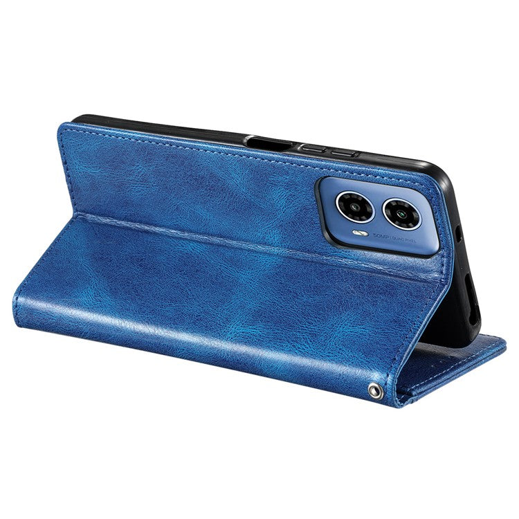 013 Style For Motorola Moto G85 5G / S50 Neo 5G Case PU Leather Anti-Fall Phone Cover with 6 Card Slots - Blue