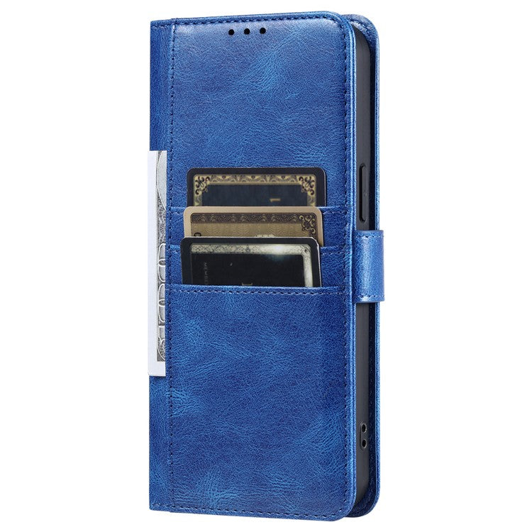 013 Style For Motorola Moto G85 5G / S50 Neo 5G Case PU Leather Anti-Fall Phone Cover with 6 Card Slots - Blue