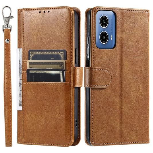 013 Style For Motorola Moto G85 5G / S50 Neo 5G Case PU Leather Anti-Fall Phone Cover with 6 Card Slots - Brown