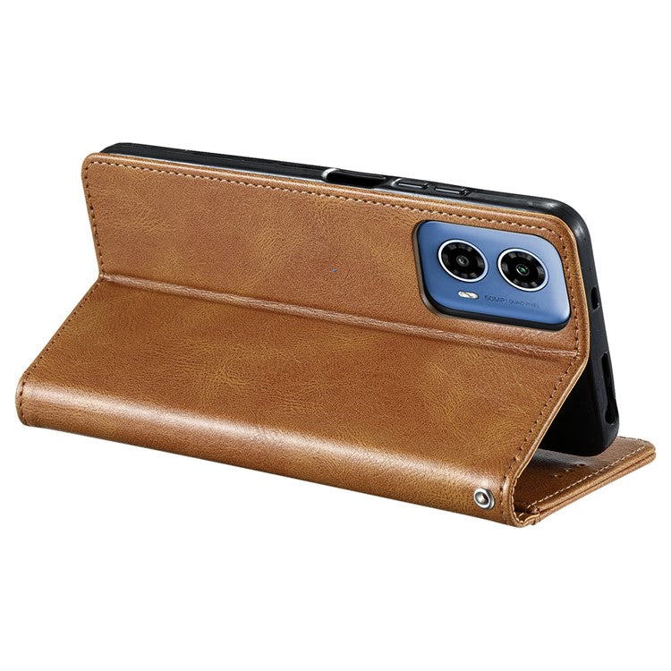 013 Style For Motorola Moto G85 5G / S50 Neo 5G Case PU Leather Anti-Fall Phone Cover with 6 Card Slots - Brown